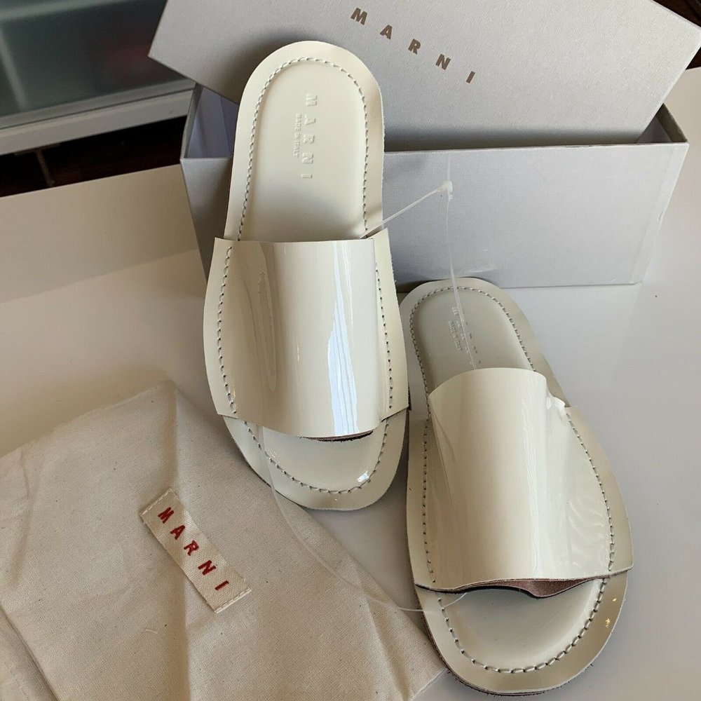 Marni leather slides Sz40 NIB